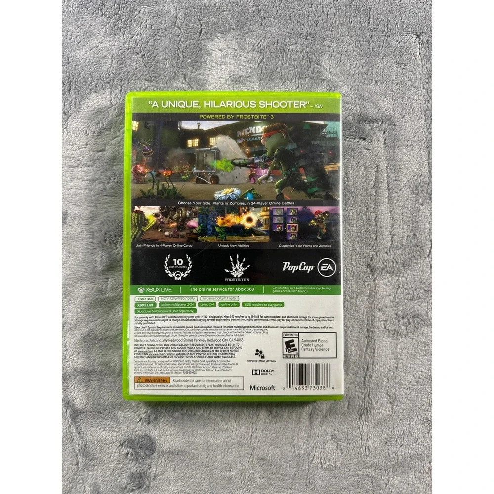 Plants vs Zombies Garden Warfare Xbox 360 Platinum Hits EA PopCap Game